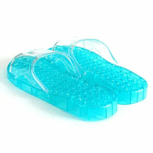 Гелевые массажные тапочки шиацу голубые Размер S 35-36 810₽