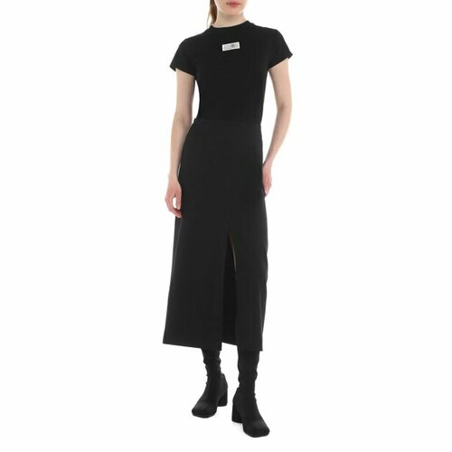 Юбка MM6 Maison Margiela, размер 40, черный midi skirt white size s