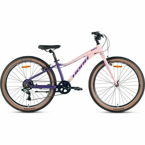 Велосипед Horh Mia MVB 6.0 26" (2024) Pink-Purple, подростковый для девочек, алюминиевый, 7 скоростей, ободные V-brake тормоза, размер рамы 13.5, рост 145-160 см