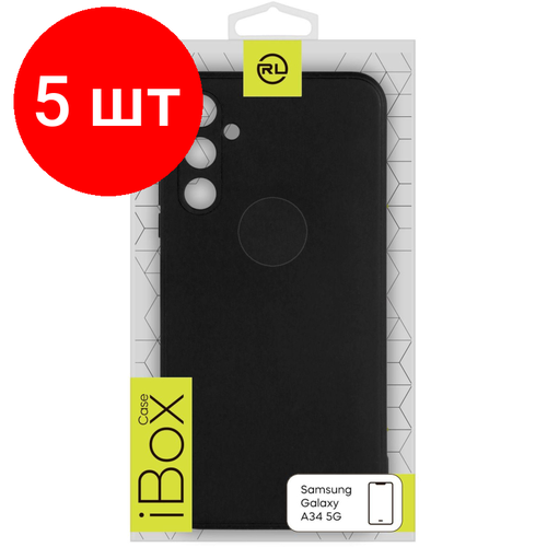 Комплект 5 штук, Чехол накладка силикон Red Line iBox Case для Samsung Galaxy A34 5G, черный чехол накладка силикон red line ibox crystal для samsung galaxy a34 5g 1926218