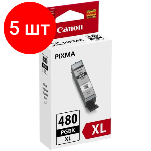 Комплект 5 штук, Картридж струйный Canon PGI-480XL PGBK 2023C001 чер. для Pixma TS6140/8140 картридж profiline pgi480xl pgbk 2023c001 совместимый струйный картридж pl pgi480xlbk bk черный