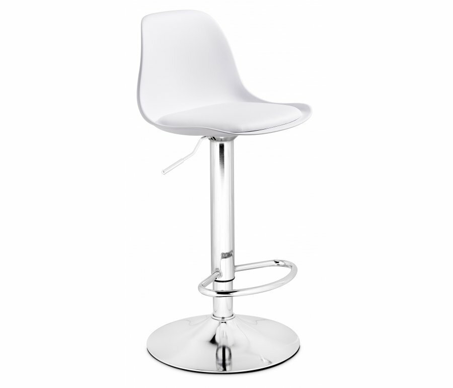 Барный стул Woodville Soft white / chrome