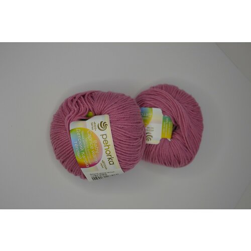 Пряжа для вязания Пехорка Детский каприз теплый цвет 11 - ярко-розовый, комплект 3 мотка, 50% шерсть мериноса, 50% фиброволокно, длина мотка 125м, вес 50г.