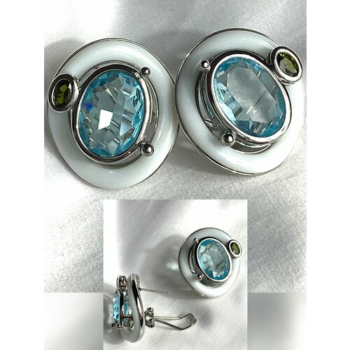 Серьги Florento кристалл хрусталь бирюзовый серебряный 2464₽