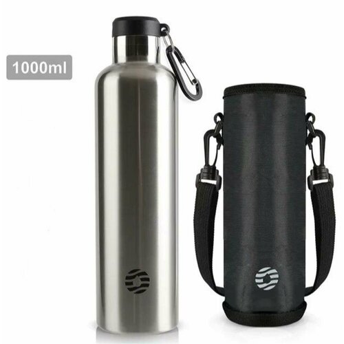 Термобутылка (термос для напитков) 1000 мл FJbottle KJ-KL1000 серебристый