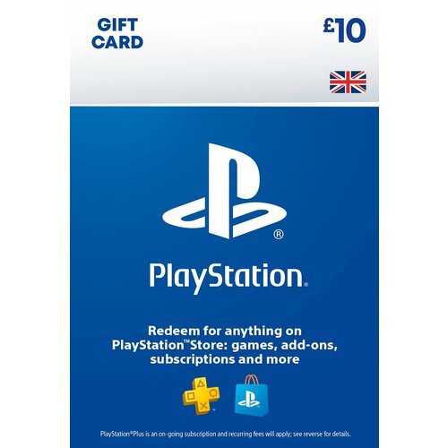 Пополнение счета PlayStation Store на 10 GBP Код активации Фунты Gift Card Великобритания 1519900₽