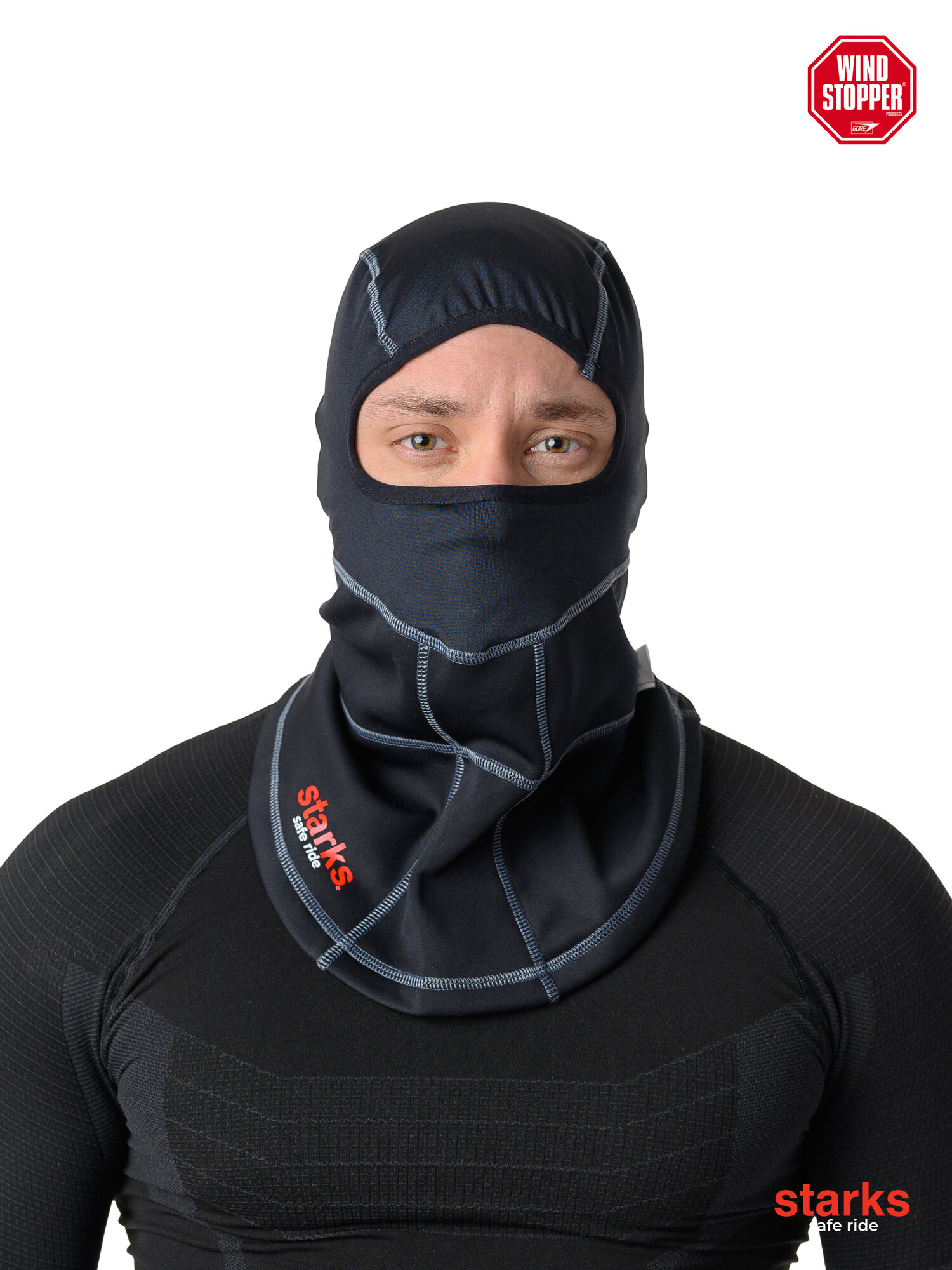 Балаклава STARKS Мотокросс для взрослых и детей размер one size черный