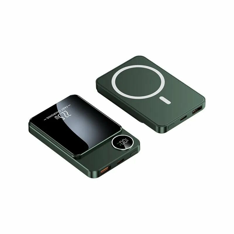 Внешний аккумулятор Kingxbar, MagSafe, 10 000mAh, 20 W, зеленый — фото 1
