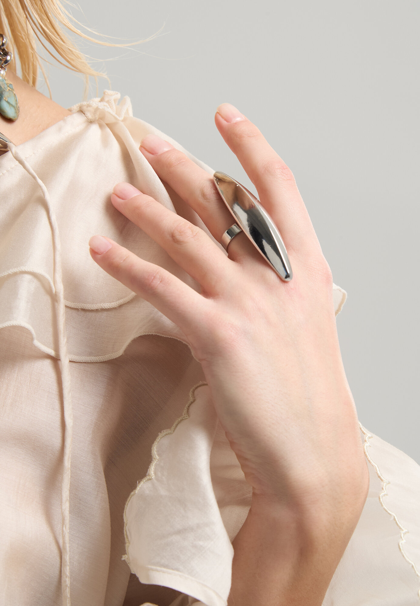 Кольцо YAROSLAVNA, размер 17, серебристый — фото 1