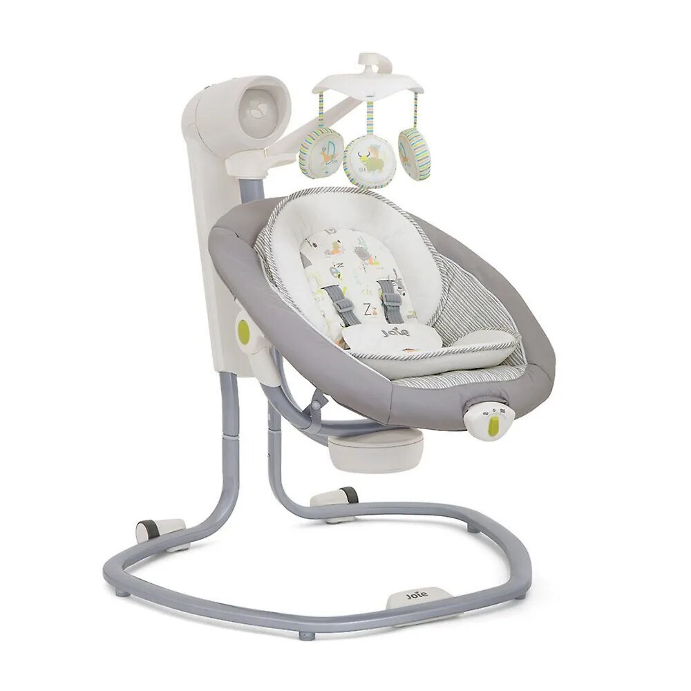 Электрокачели Joie Serina Swivel, цвет Natures Alphabet (Серый), артикул производителя W1306BBNTA000