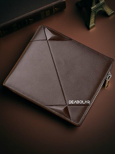 Кошелек , фактура гладкая, темно-коричневый — фото 1