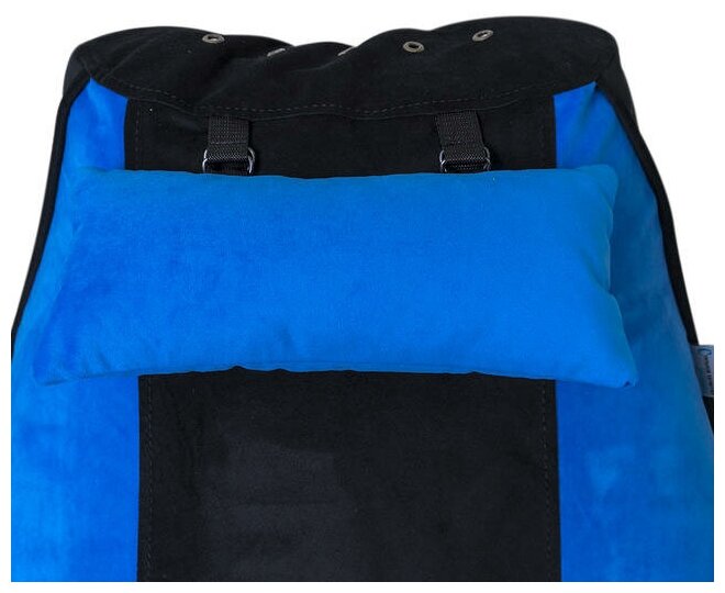 MyPuff кресло-мешок игровое кресло Геймер, размер ХXXХL, мебельный велюр, черно-голубое - фотография № 5