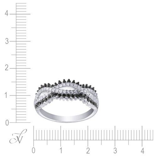 фото Jv золотое кольцо из белого золота с бриллиантами mr83268-wd-bd_ko_db_wg, размер 17.25