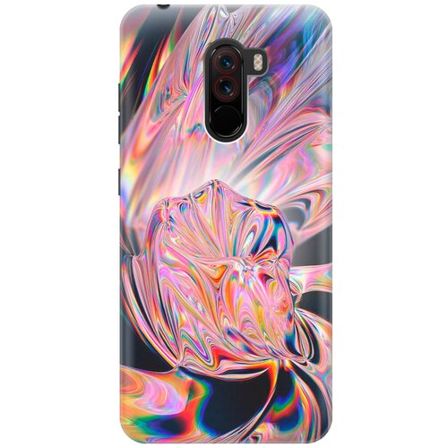 фото Силиконовый чехол на xiaomi pocophone f1 / сяоми покофон ф1 с принтом "стеклянная абстракция gosso