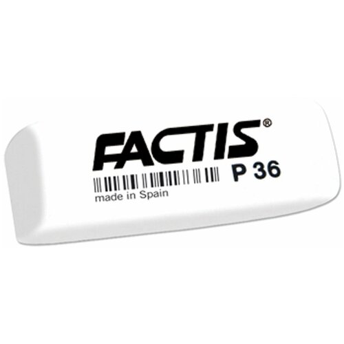Квант продажи 9 шт. Ластик FACTIS P 36 (Испания), 56×20×9 мм, белый, прямоугольный, скошенные края, CPFP36B