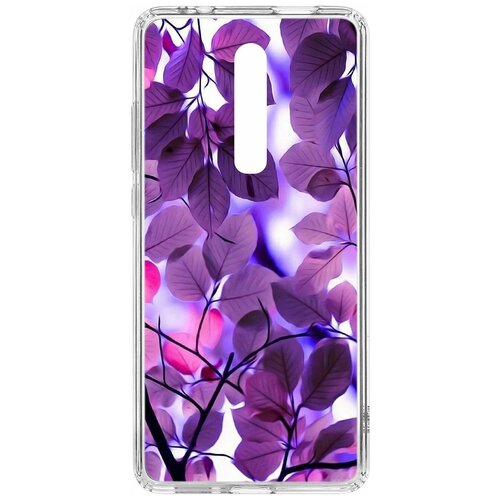 фото Чехол на xiaomi mi 9t kruche print purple leaves кruче