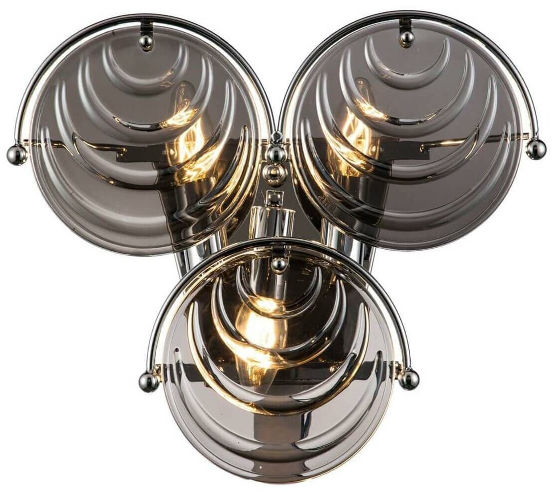 Настенный светильник Indigo Notte 12012/3W Chrome V000057 цвет Дымчатый/Хром материал Металл/Стекло