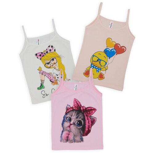 фото Майка для девочки на тонких бретельках мультиколор 5-6 лет my-flex