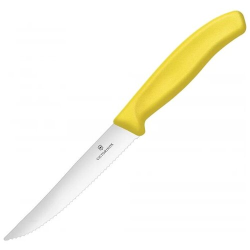Нож кухонный Victorinox Swiss Classic (6.7936.12L8) стальной для пиццы лезв.120мм серрейт. заточка желтый