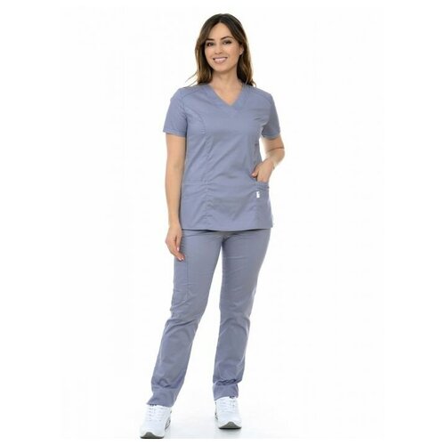 фото Костюм медицинский женский "вена" 103.3.2 (52/серый/стрейч мед) medicalwear