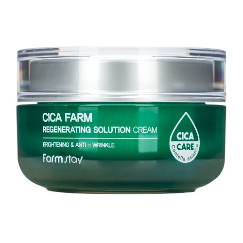 Farmstay Cica Farm Regenerating Solution Cream Крем восстанавливающий для лица с центеллой азиатской, 50 мл восстанавливающий крем для лица farm stay cica farm regenerating solution cream 50 мл