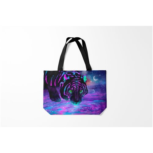 фото Сумка-шоппер / 46х35 см / звери / крупные кошки киса burnettie