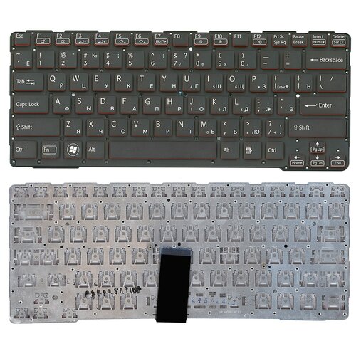 Клавиатура для ноутбука Sony Vaio SVE14A1V6RW.RU3 черная с красным без рамки