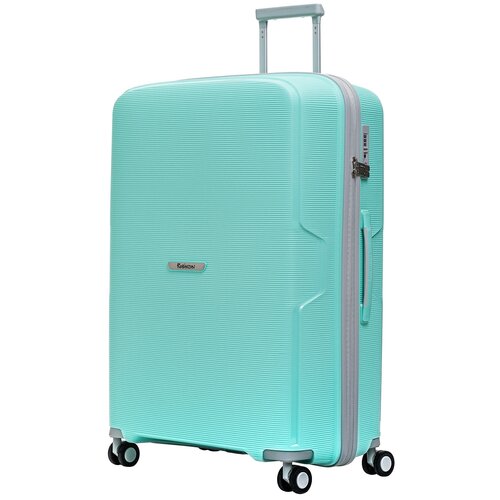 Чемодан Robinzon Santorini Plus, 103 л, размер L, бирюзовый чемодан robinzon 103 л размер l желтый зеленый