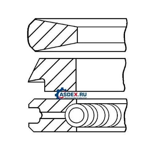 GOETZE 08-782300-00 Кольца поршневые 1шт Fiat 1.7D-1.9D/TD =82.6 2.5x2x4 std 88 1шт