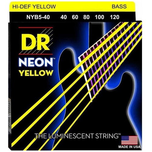 фото Струны для 5 ти струнной бас гитары dr string nyb5-40