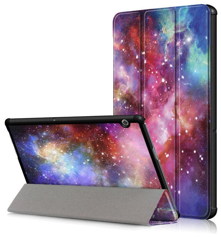 Чехол-обложка футляр MyPad для HUAWEI MediaPad M5 Lite 8 64Gb LTE / HUAWEI MediaPad M5 Lite 8 64Gb WiFi тонкий с магнитной застежкой необычный с красивым рисунком тематика Звездное небо