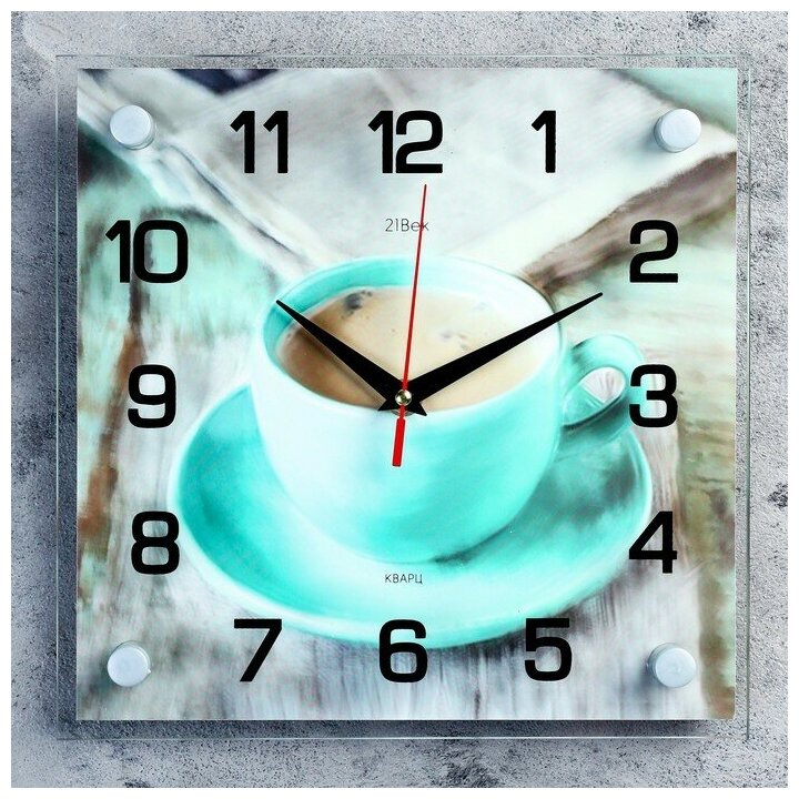 Часы настенные, серия: Кухня, "Чашечка кофе", плавный ход, 25 х 25 см 3979119
