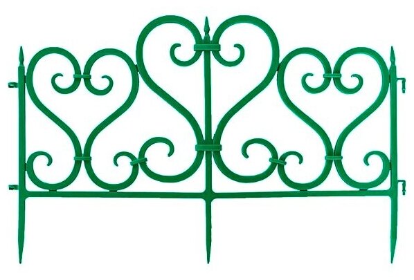 Декоративное ограждение «Ажурное» (0,25 × 3 м, зелёный)