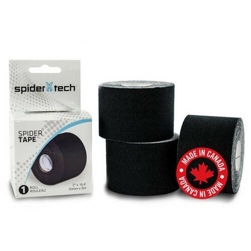 Тейп SpiderTech 5см*5м. Черный 1 рулон медицинская клейкая повязка для ран нетканая лента повязка дышащая марля для фиксации пластырь иголка хирургическая лента руло