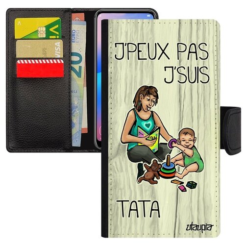 фото Красивый чехол-книжка для телефона // xiaomi mi 8 // "не могу - стала тетей!" прикольный семья, utaupia, светло-серый