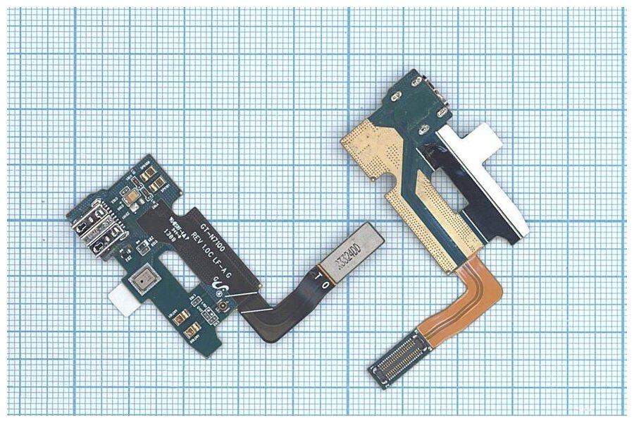 Разъем Micro USB для Samsung N7100 (плата с системным разъемом микрофоном и шлейфом)