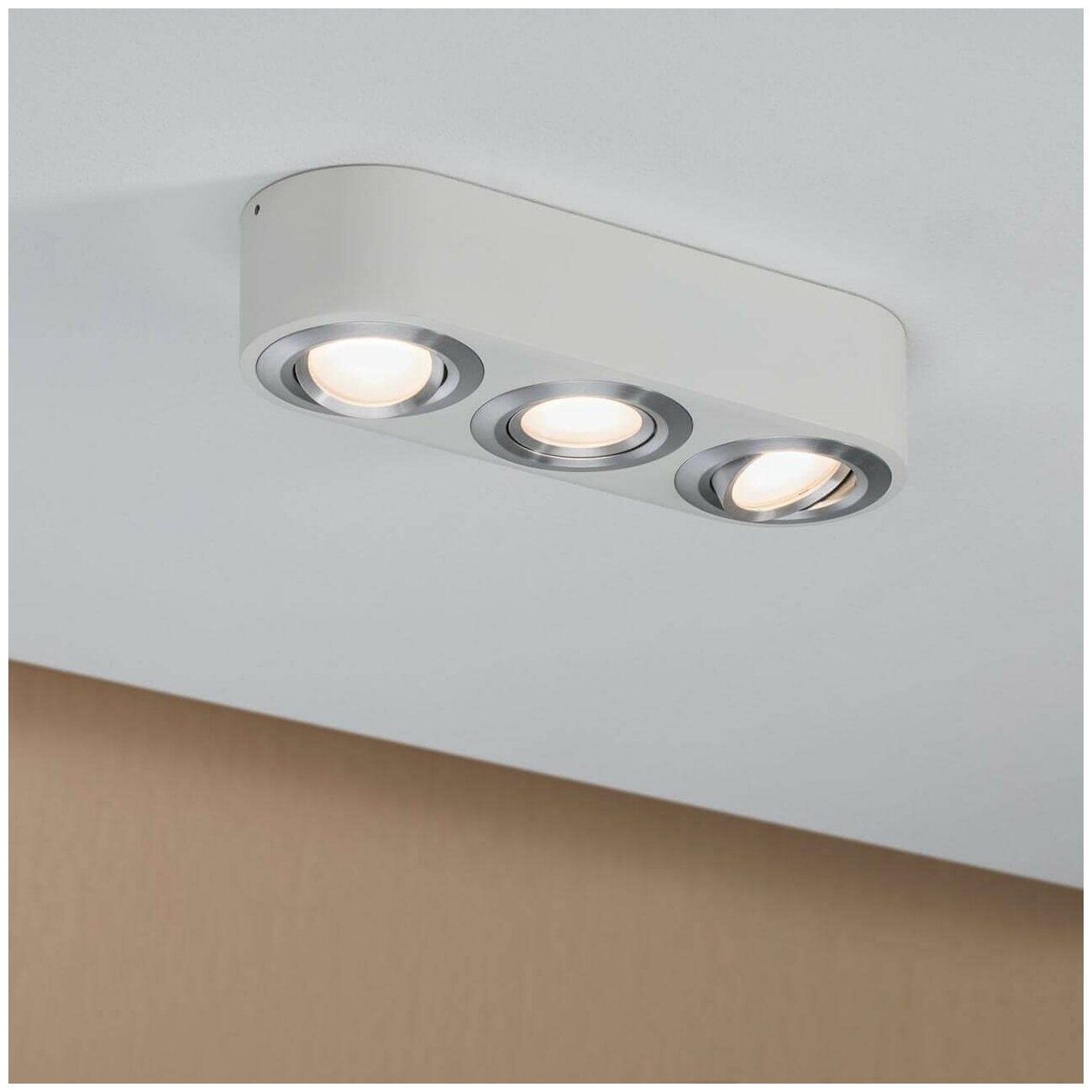 Светильник потолочный Paulmann Argun LED 3x4.8Вт 1095лм 3000К IP20 Алюм. тертый 3х ступ. димм 79710