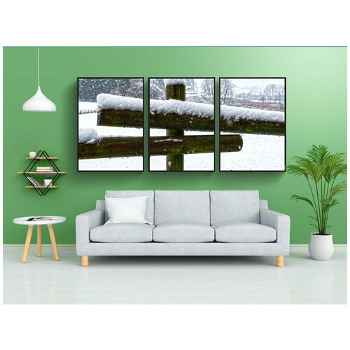 фото Набор модулных постеров для интерьера "забор пастбища, связь, новая зеландия" 60x90 см. в тубусе, без рамки lotsprints