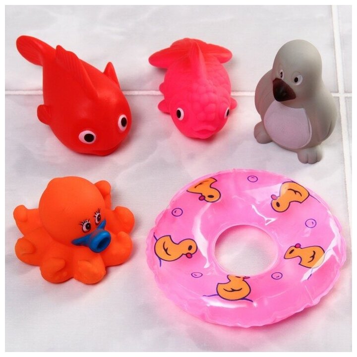 Набор игрушек для игры в ванне «Морские жители», 10 шт