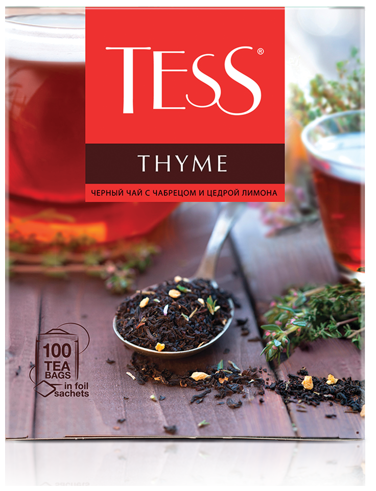 Чай черный Tess Thyme в пакетиках, 100 шт.