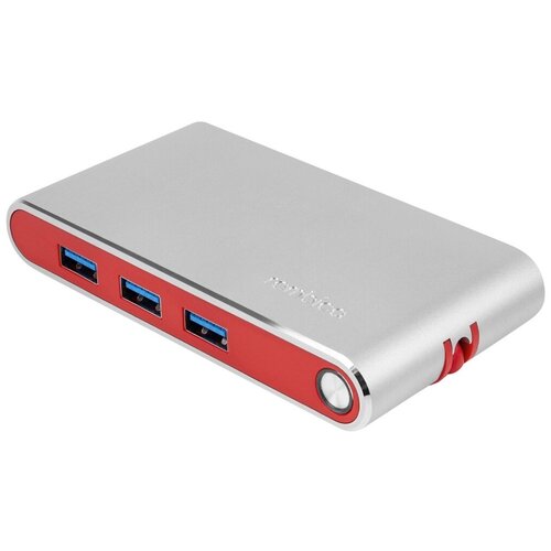 Хаб USB Rombica Type-C Hermes Red хаб usb rombica type c m7 usb 3 0 x 2 type c pd hdmi lan картридер аудио микрофон алюминий серый