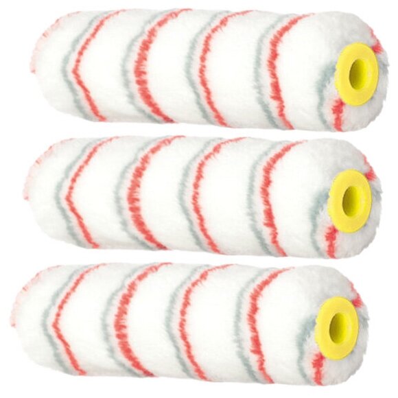 фото РемоКолор Набор малярных роликов РемоКолор Мультиколор 100 мм, 15 мм, ворс 12 мм, ось 6 мм 3 шт 06-1-604