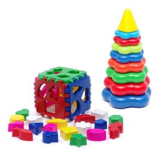 Набор Игрушка Кубик логический большой + Пирамида детская большая