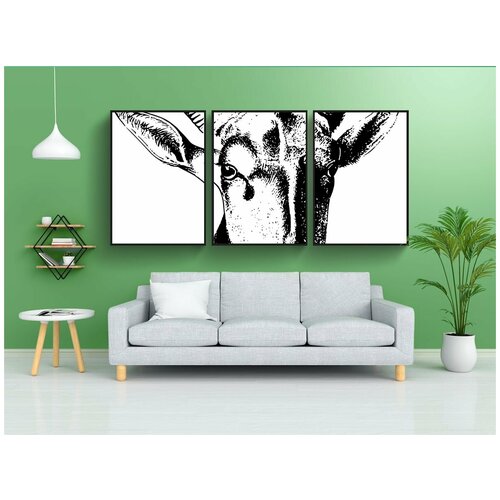 фото Набор модулных постеров для интерьера "африка, животное, антилопа" 60x90 см. в тубусе, без рамки lotsprints