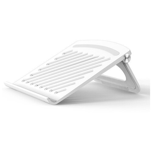 Настольная подставка- держатель MyPads A159-810 для ноутбука Irbis Acer Lenovo Prestigio Xiaomi Digma MSI Macbook Pro Air HP Asus Dell от 10 до 17 дюймов из пластика с 3 углами наклона легкая качественная удобная белого цвета складная подставка для планшета ноутбука 10 17 дюйма белая