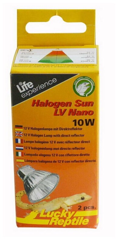 Лампа галогеновая LUCKY REPTILE "Halogen Sun Nano10Вт, 2шт" (Германия)