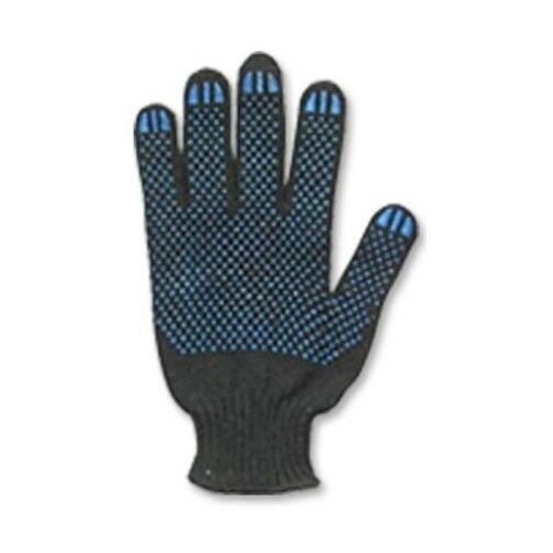 Перчатки х/б с ПВХ-покрытием точка Текстиль-К, 10 класс, 5-нитка, черные, 1 пара