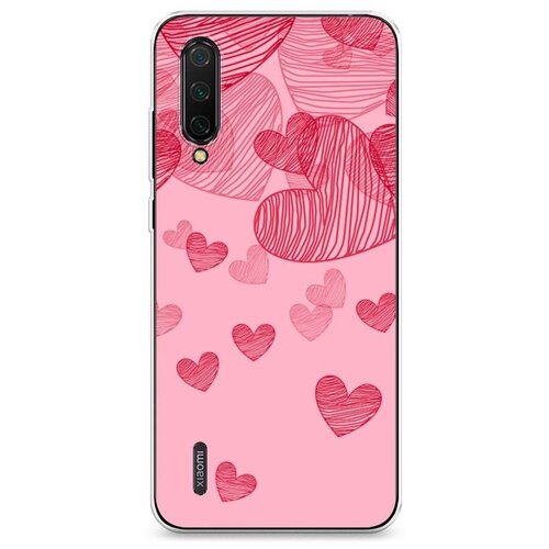 фото Силиконовый чехол "фон из сердечек 5" на xiaomi mi a3 lite / сяоми ми а3 лайт case place