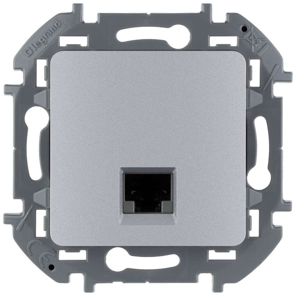 Inspiria(группа Legrand) Механизм розетки информационная RJ45 Inspiria CAT.6 UTP алюм. Leg 673832 - фотография № 2