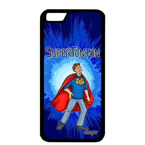 фото Защитный чехол на смартфон // apple iphone 6s // "супердядя" юмор веселый, utaupia, синий